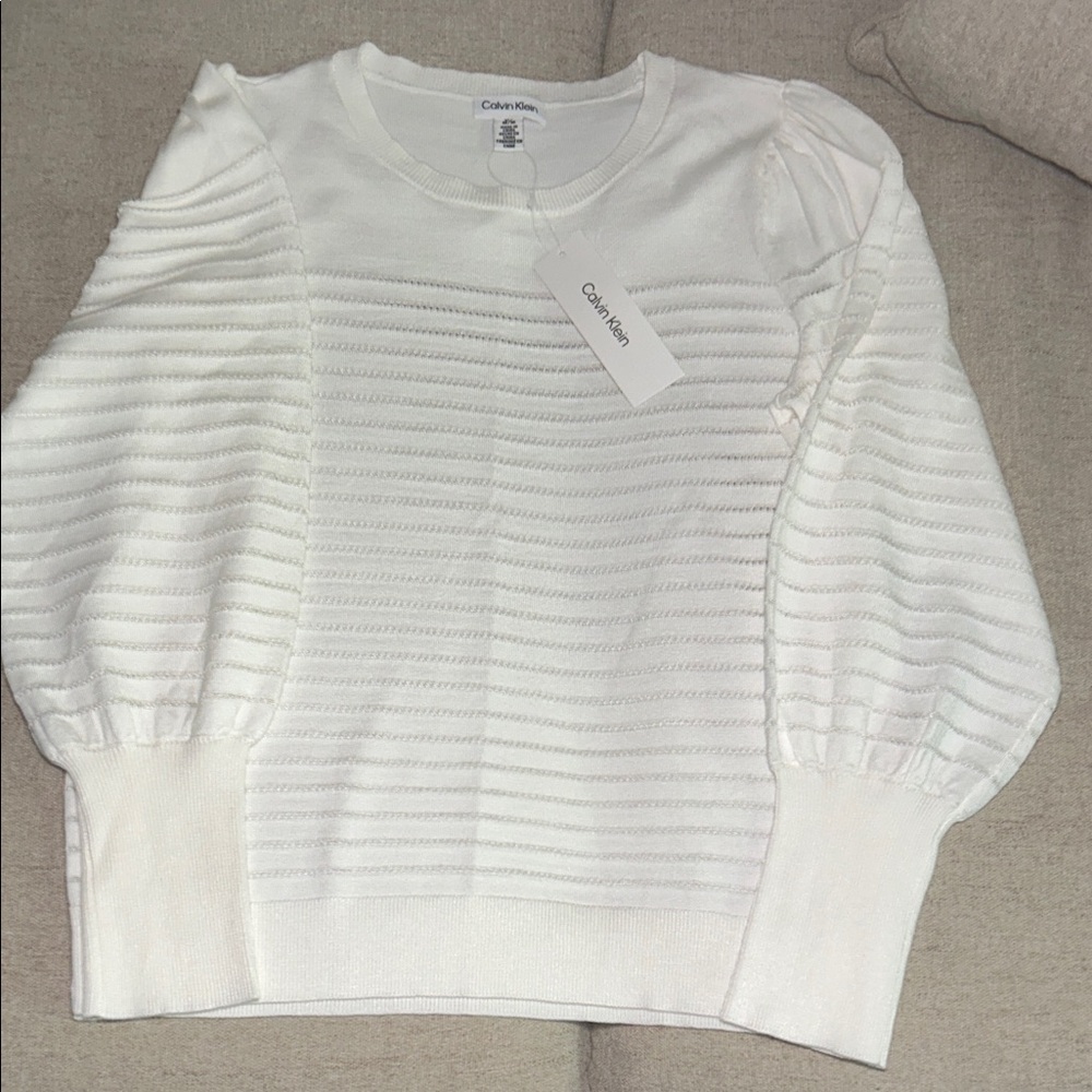Calvin Klein Women's Cream Textured Sweater